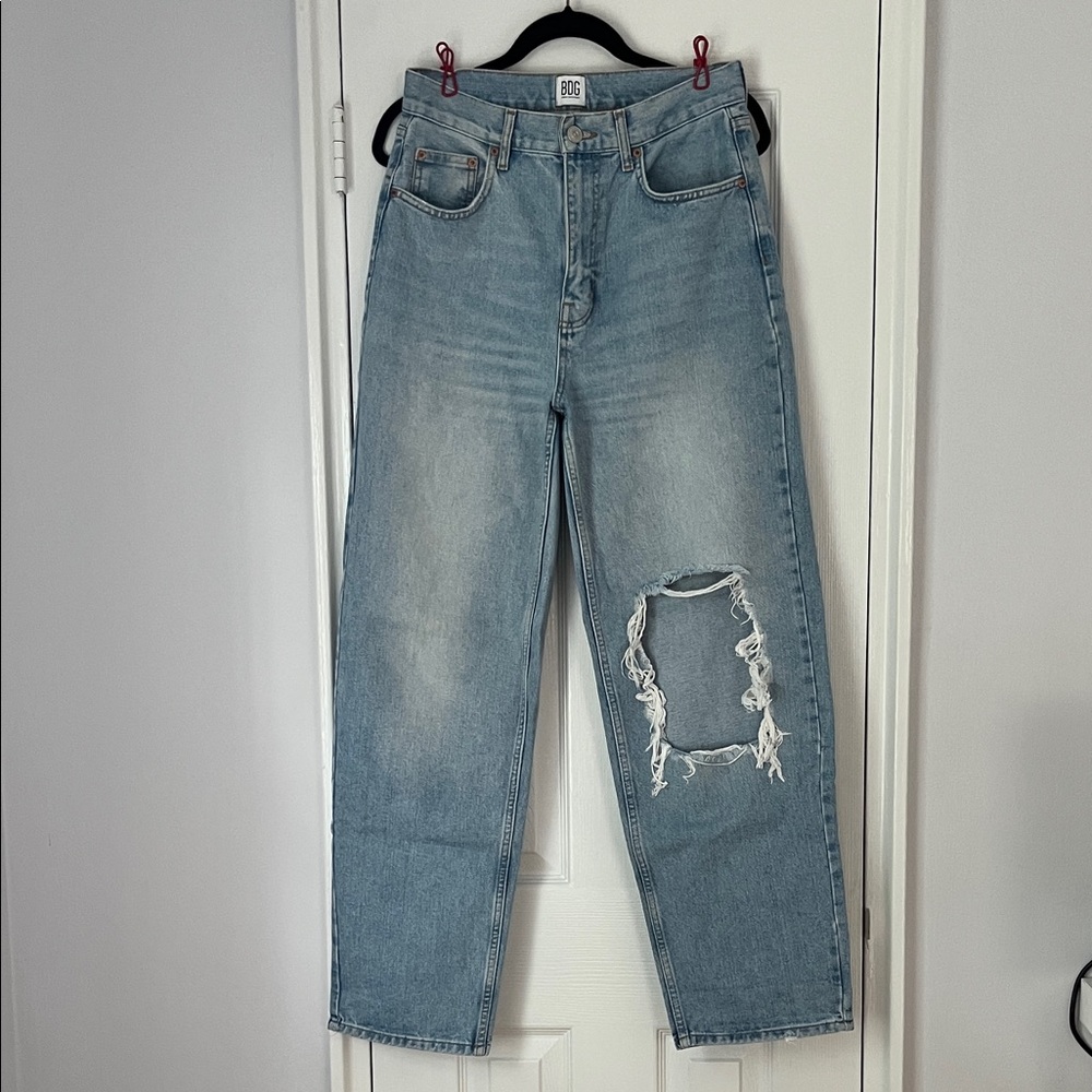 Urban Outfitters High-Rise Baggy Light Blue Jeans